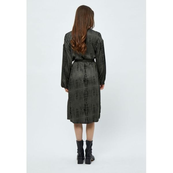 Peppercorn Gillian V-Neck Dress 5 Beluga Green Print  (PC6454-3655P) - MerkenOutlet