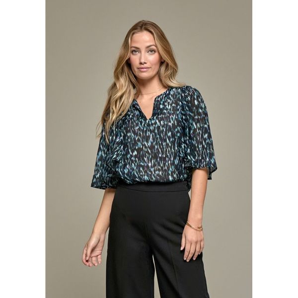 Peppercorn Britt Wide Sleeve Blouse Abbey Stone Print  (PC7920-0179P) - MerkenOutlet