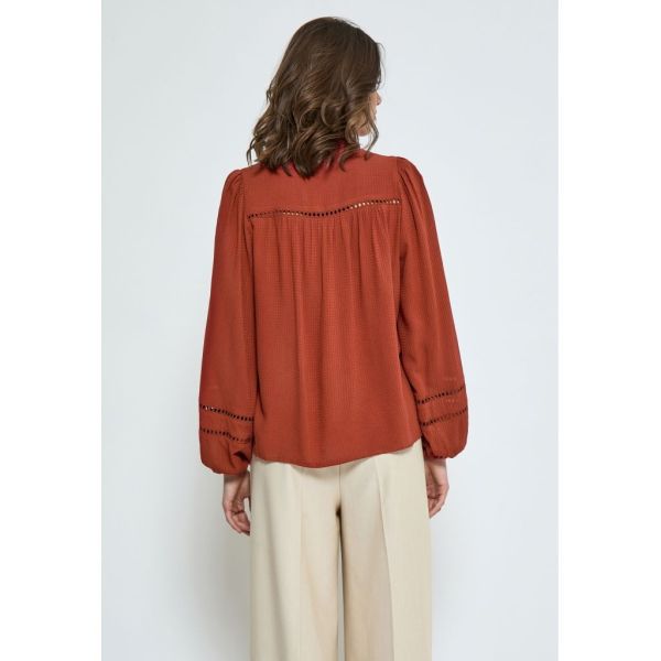 Peppercorn Babro Long Sleeve Shirt Red Ochre  (PC7925-4086) - MerkenOutlet