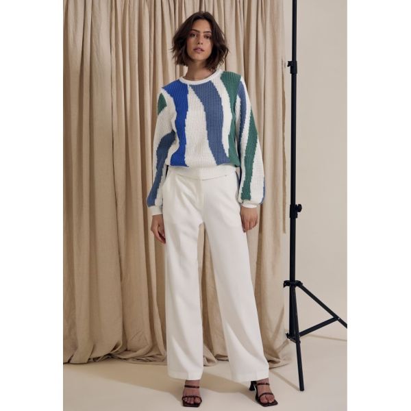 Peppercorn Delia Mid Waisted Straight Pant Gardenia  (PC8122-0011) - MerkenOutlet