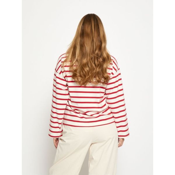 Peppercorn Nayala Blouse Aura Orange Stripe  (PC8783-4049S) - MerkenOutlet