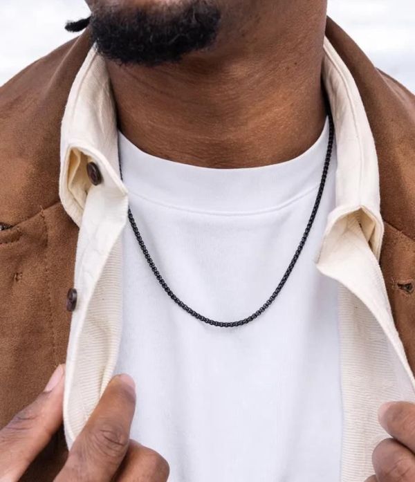 Pig & Hen Boxchain Necklace Black  (S11-29000) - MerkenOutlet