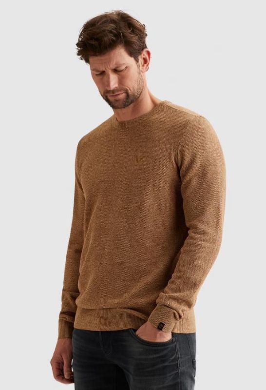 PME Legend R-Neck Cotton Modal Glazegd Ginger  (PKW2602324-8127) - MerkenOutlet