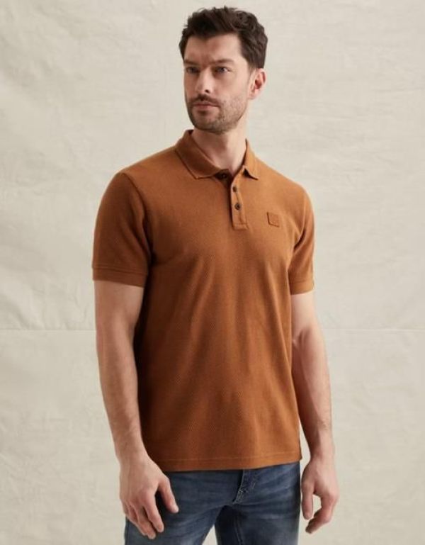 PME Legend Short Sleeve Polo Popcorn Jersey Glazed Ginger  (PPSS2602856-8127) - MerkenOutlet