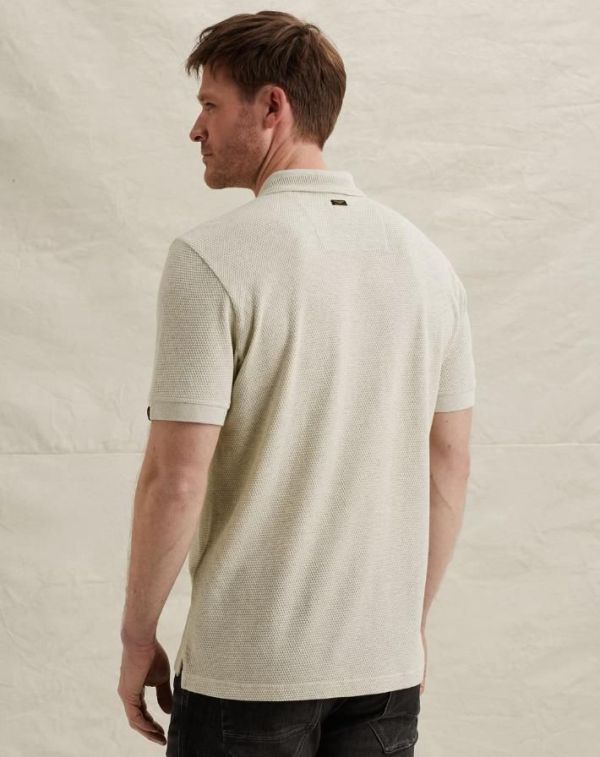 PME Legend Short Sleeve Polo Popcorn Jersy Bone White  (PPSS2602856-7013) - MerkenOutlet