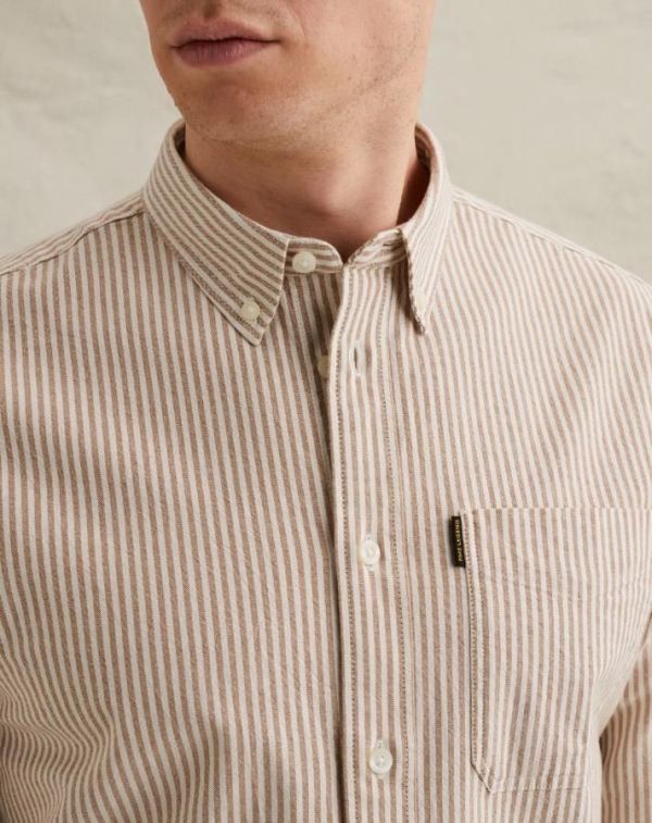 PME Legend LS Shirt YD Stripe Oxford Glazed Ginger  (PSI2602216-8127) - MerkenOutlet