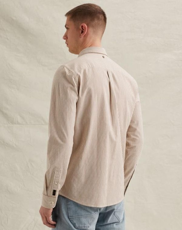 PME Legend LS Shirt YD Stripe Oxford Glazed Ginger  (PSI2602216-8127) - MerkenOutlet
