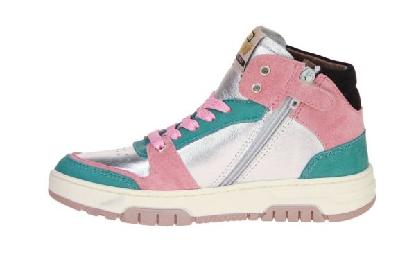Poldino Zilver-Roze Hoge Sneaker  (6430LA) - MerkenOutlet