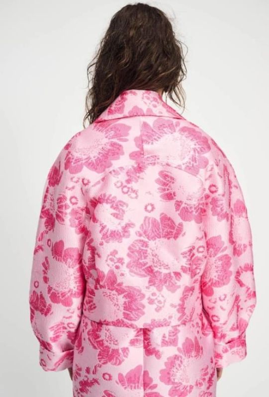 POM Amsterdam Jas Floral Jacquard Raspberry  (SP9129-40) - MerkenOutlet