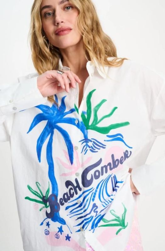 Pom Amsterdam Blouse Poplin Beachcomber White  (SP9547-100) - MerkenOutlet