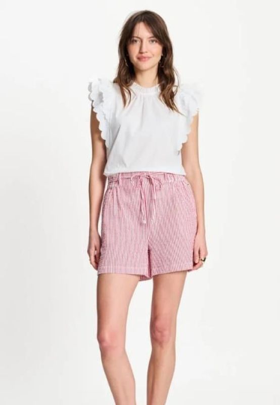 Pom Amsterdam Shorts Seersucker Red White  (SP9596-400) - MerkenOutlet