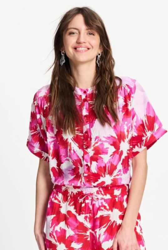 Pom Amsterdam Blouse Fenna Bubble Bloom Lavender  (SP9649-998) - MerkenOutlet