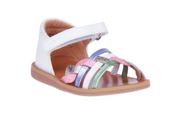 Pom d'Api Poppy Tresse Wit Sandaaltje  (POPPY-TRESSE) - MerkenOutlet