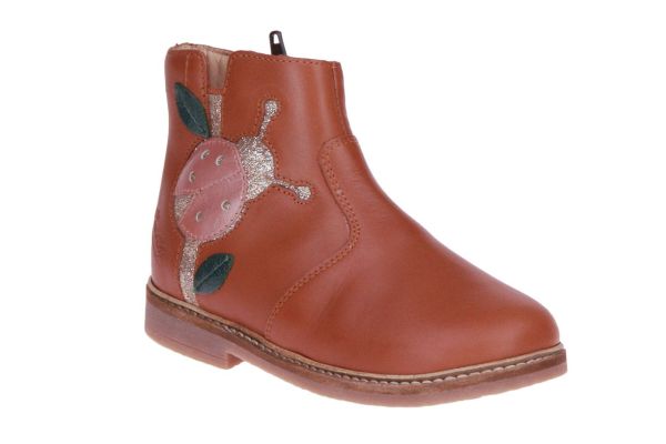 Pom d'Api Retro Ladybug Cognac Enkellaars  (RETRO-LADYBUG/GLITTER) - MerkenOutlet