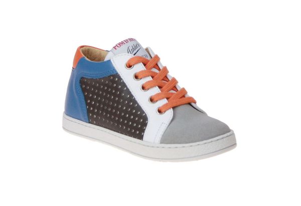 Pom d'Api Grijs-Oranje Sneaker  (MOUSSE-ZIP) - MerkenOutlet