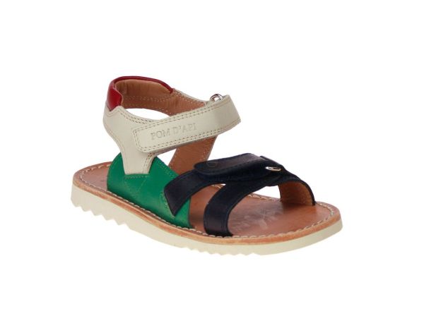 Pom d'Api Waff Jimy Blauw-Beige Sandaal  (WAFF-JIMY) - MerkenOutlet