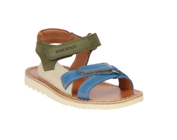 Pom d'Api Waff Jimy Groen-Beige Sandaal  (WAFF-JIMY) - MerkenOutlet