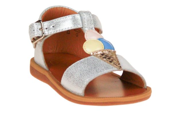 Pom d'Api Poppy Ice Cream Sandaal Zilver  (POPPY ICECREAM) - MerkenOutlet