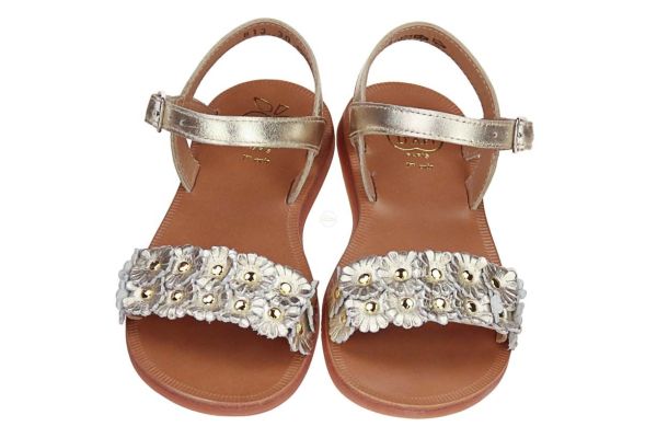 Pom d'Api Plagette Multi Flo Sandaal Goud  (PLAGETTE MULTI) - MerkenOutlet