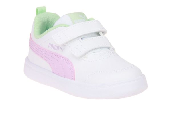 Puma Courtflex V2 V Inf Wit-Roze Sneaker  (371544-35) - MerkenOutlet