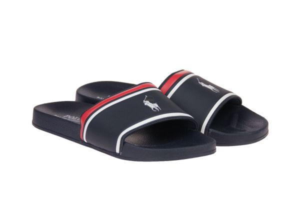 Polo Ralph Lauren Quilton Slide Blauwe Slipper  (QUILTON-SLIDE) - MerkenOutlet