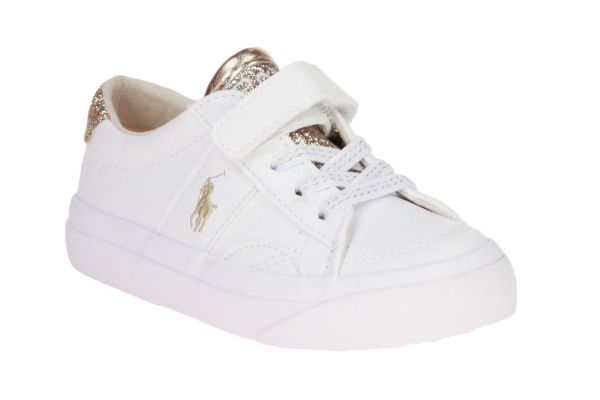 Ralph Lauren Polo Ryley Wit-Gouden Sneaker  (RYLEY WIT GOUD) - MerkenOutlet