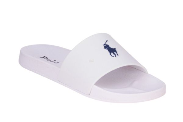 Ralph Lauren Polo Lennon Slipper Wit  (RL04957101) - MerkenOutlet