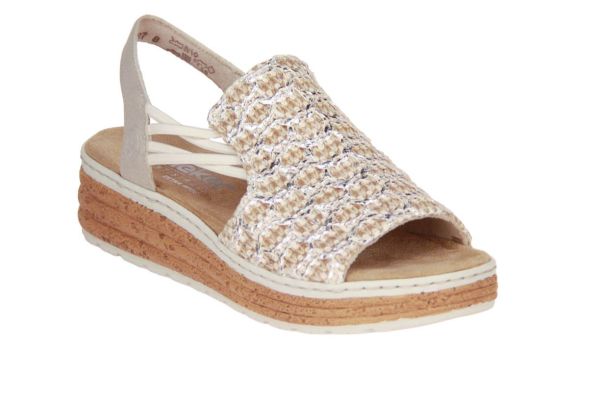 Rieker Gevlochten Sandaal Beige  (62741-60) - MerkenOutlet