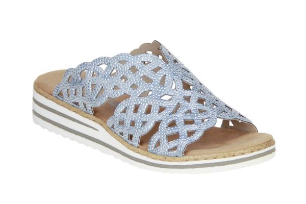 Rieker Slipper Steentjes Blauw  (V0689-12) - MerkenOutlet