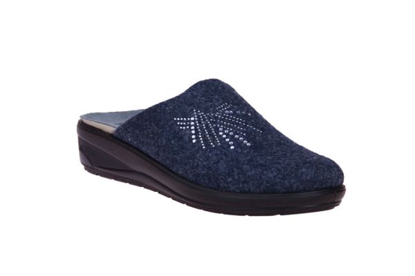 Rohde Blauwe Pantoffel Steentjes  (6162-56) - MerkenOutlet