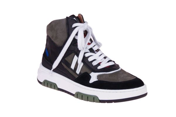 Romagnoli Kaki-Zwarte Hoge Sneaker  (1920-268) - MerkenOutlet