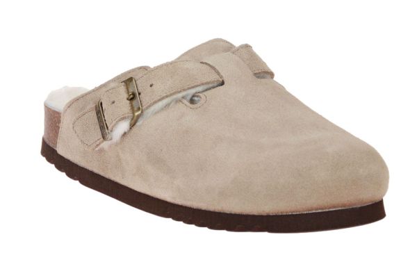 Scholl Fae Beige Slipper Pels  (FAE-SUEB-DARK BEIGE) - MerkenOutlet