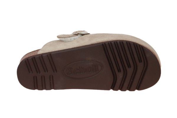 Scholl Fae Beige Slipper Pels  (FAE-SUEB-DARK BEIGE) - MerkenOutlet