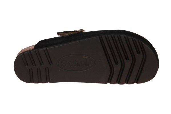 Scholl Fae Zwarte Slipper Pels  (FAE-SUEB-BLACK) - MerkenOutlet