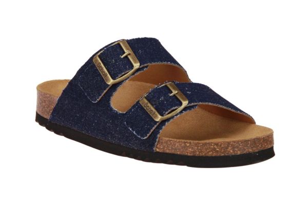 Scholl Josephine Jeans Blauwe Slipper  (F31514-OCEANO) - MerkenOutlet