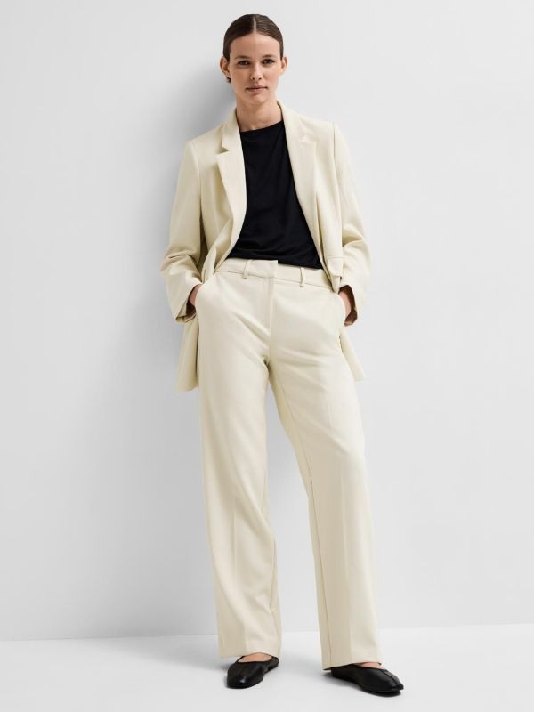 Selected Femme Rita MW Wide Pant Birch  (16078490-birch) - MerkenOutlet