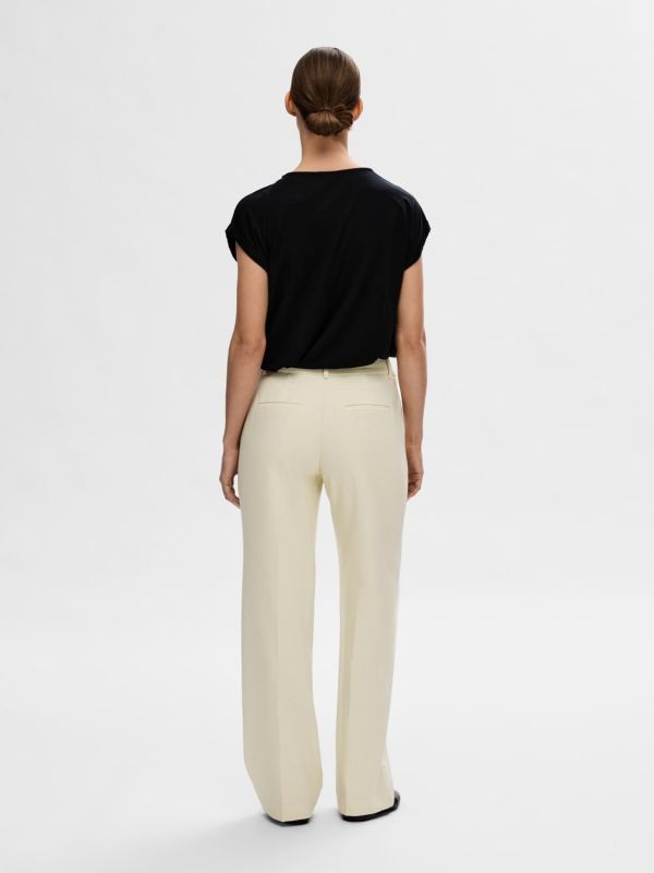 Selected Femme Rita MW Wide Pant Birch  (16078490-birch) - MerkenOutlet