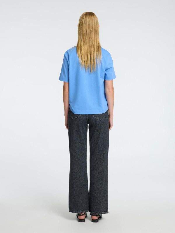 Selected Femme Essential SS Boxy Tee Noos Cornflower Blue  (16087919-cornflower blue) - MerkenOutlet