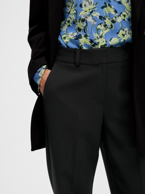 Selected Femme Rita-Ria MW Cropped Pant Black  (16089261-black) - MerkenOutlet