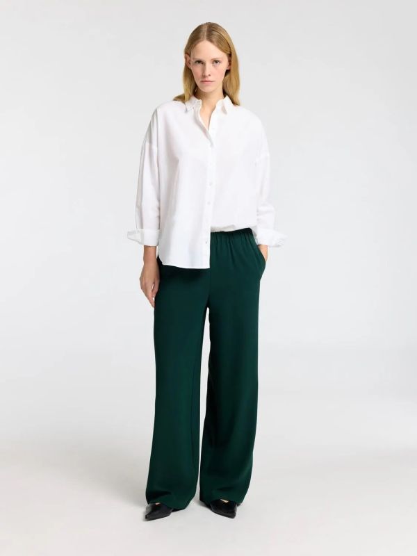 Selected Femme Tinni-Relaxed MW Wide Pant Scarab  (16089910 scarab) - MerkenOutlet