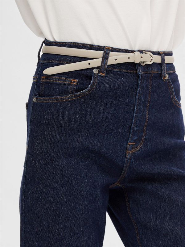 Selected Femme Dagmar HW Dark Blue Tapered Jeans  (16092275-dark blue denim) - MerkenOutlet