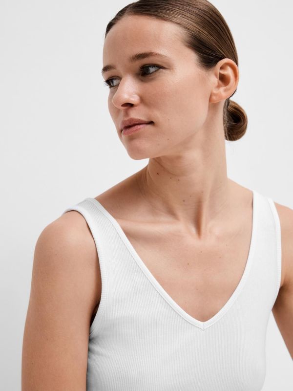 Selected Femme Dianna SL Top Bright White  (16093260-bright white) - MerkenOutlet