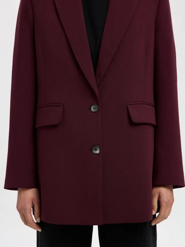 Selected Femme Rita LS Relaxed Blazer Fig Melange  (16094205 fig) - MerkenOutlet