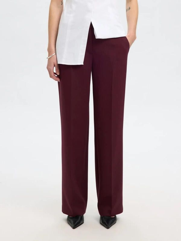 Selected Femme Rita MW Wida Pant Fig Melange  (16094206 fig) - MerkenOutlet