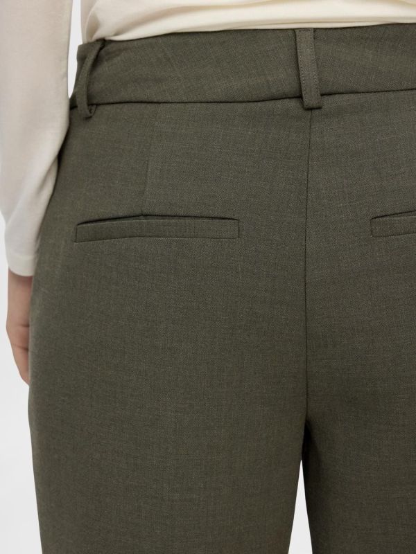 Selected Femme Rita-Ria MW Crop Pant Kalamata Melange  (16094207 kalamata) - MerkenOutlet