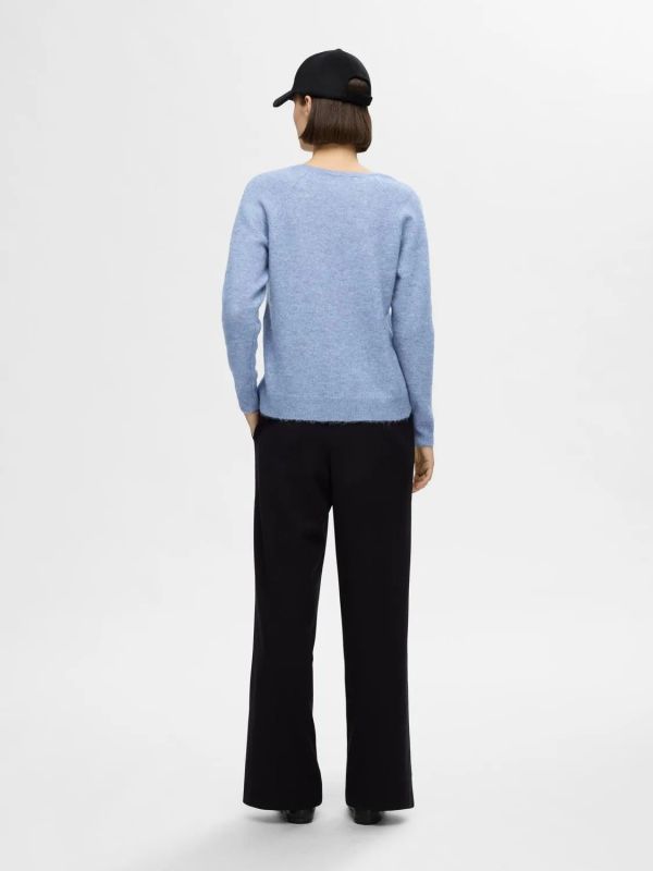 Selected Femme Lulu New LS Knit Endless Sky  (16094268 endless sky) - MerkenOutlet