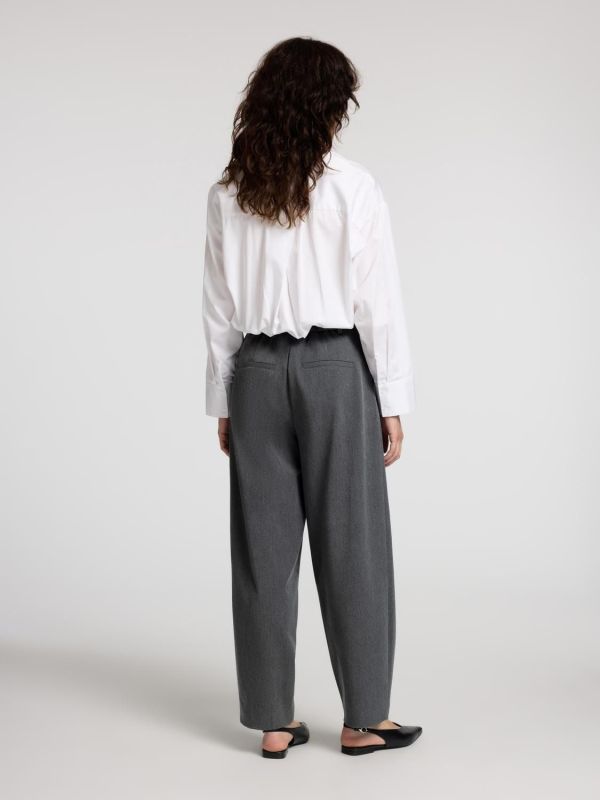 Selected Femme Piya Hw Barrel Pant Dark Grey Detail Melange  (16094933 dark grey) - MerkenOutlet
