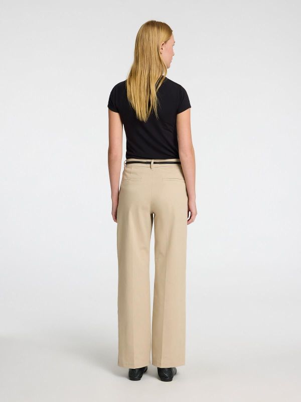 Selected Femme Vera-Rita MW Wide Pant Island Fossil  (16096367 island fossil) - MerkenOutlet