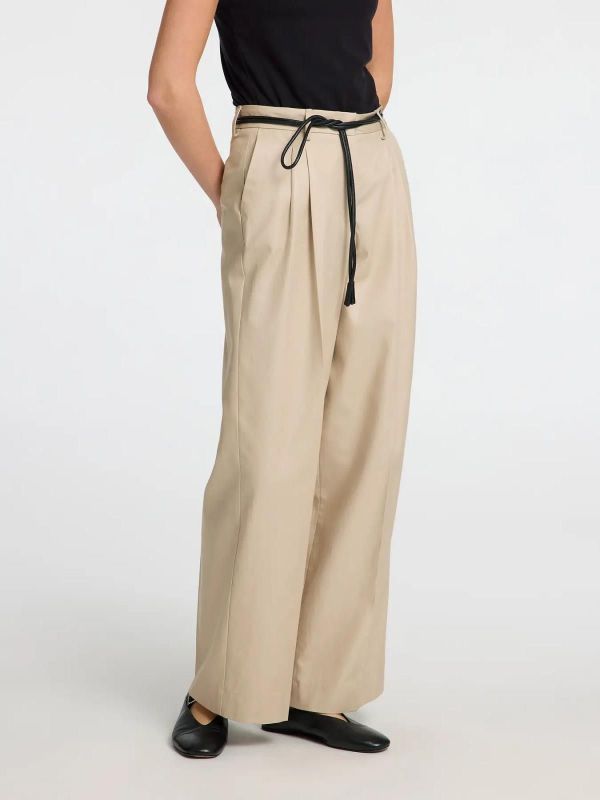 Selected Femme Dora-Merla Hw Extra Wide Pant Island Fossil  (16096719 island fossil) - MerkenOutlet