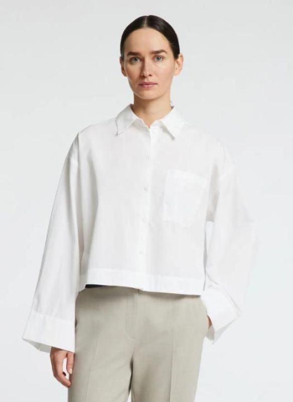 Selected Femme Astha LS Cropped Boxy Shirt Noos Bright White  (16097269 bright white) - MerkenOutlet